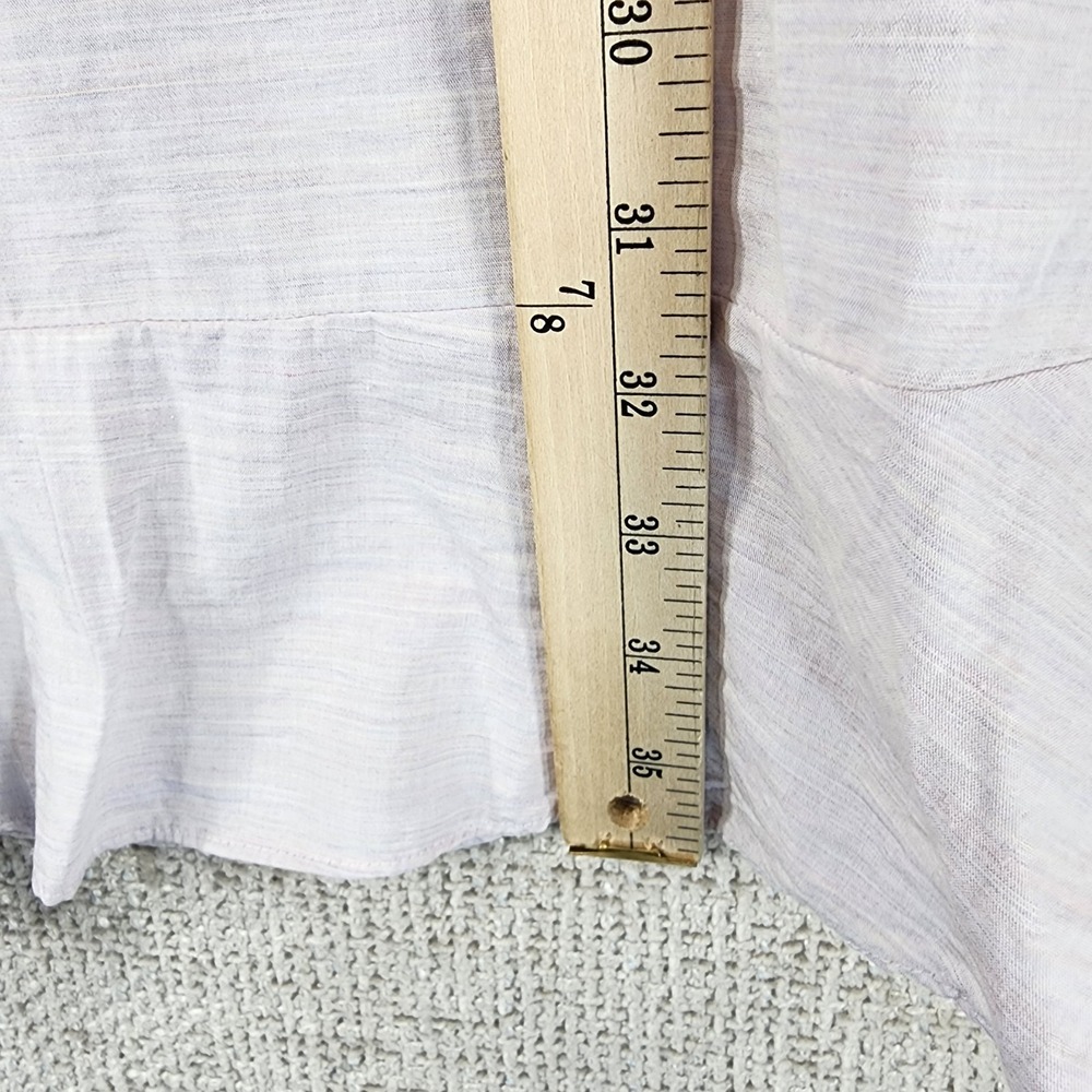 Madewell Long Sleeve Ruffle Dress Womens 10 Pale Lavender Cotton Blend Cottage - Picture 8 of 13